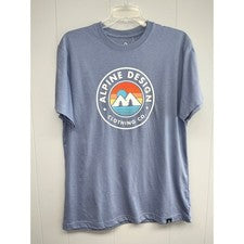 Camiseta gráfica Alpine Design para hombre pizarra ahumada nueva con etiquetas grande Mountains Lake