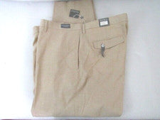 Pantalones para hombre Paolo Solari corte moderno 97 % algodón caqui tostado frente plano talla 46/30