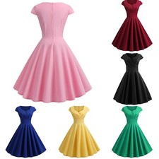 Mujer Vestido Patinador Vestido Columpio Línea A Falda De Colección Moda Elegante