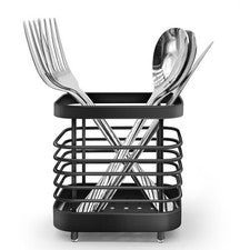Soporte para Utensilios Simpcozy, Fregadero Escurridor de Cubiertos de Acero Inoxidable 2 Tamaños, Negro