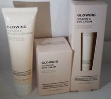 Crema de ojos, crema para la piel y lavado facial con vitamina C brillante 3 tipos Global Beauty Care