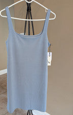 Vestido para mujer Fundamental Coast Later On elástico cuello cuadrado acanalado mañana cielo talla M