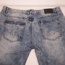 Pantalones de mezclilla True Rock para hombre estilo destruido talla 46x32 Bombers I06-X #493
