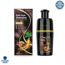 Champú tinte para cabello marrón oscuro 3 en 1 para cobertura y nutrición gris