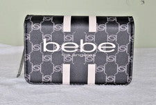 Bandolera Bebe Paisly con solapa para mujer cartera de cuero sintético negra nueva con etiquetas