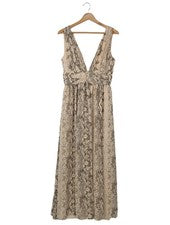Maxivestido mujer H&M vestido de verano vestido de tirantes beige negro talla 38 poliéster