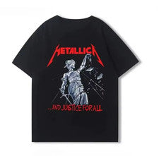 Camiseta Metallica Cotton Justice for All - Icónico Heavy Metal Rock Punk Estilo