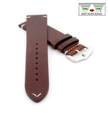 Correa de reloj Easy-Klick Premium de cuero encerado modelo Petros moca 19 mm