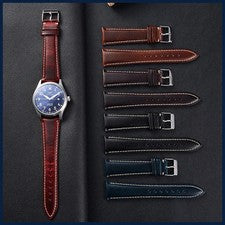 Correa de reloj de cuero genuino pulsera de cera de aceite 18 19 20 21 22 mm