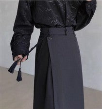 Hombres Estilo Retro Suelto Pierna Ancha Pantalones Juveniles Informales Pantalón Falda Fiesta Japonesa