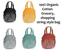Bolso de mano 100 % algodón orgánico malla red reutilizable cadena de comestibles compras verduras