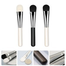Juego de 3 cepillos de belleza aplicador de máscara facial de cerdas de fibra con mango de madera con mango de madera