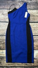 Vestido recto Bcbgeneration para mujer talla 4 sin hombro bloque de color azul negro
