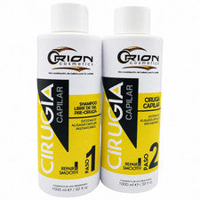 ORION COSMETICS CIRUGIA CAPILAR 2 PASOS PRE-CHAMPÚ Y TRATAMIENTO CAPILAR 2 X 32 OZ