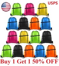 Mochila con cordón Bolsillo con cremallera Deporte Gimnasio Impermeable Cinch Sack Pack Bolsa