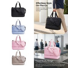 Bolsa de viaje para mujer, bolsa de deporte con compartimento para zapatos, particiones extraíbles,