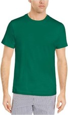 Camiseta Club Room Para Hombres Cuello Redondo Algodón Ligera Verde Sólido Talla XXL