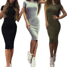 Elegante vestido de moda verano ropa de club mujer sexy 3 colores lápiz bodycon