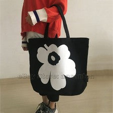 Moda Marimekko Blanco Estampado de Flores Lona Bolsos Bolsos Bolsos Shouder Nuevos