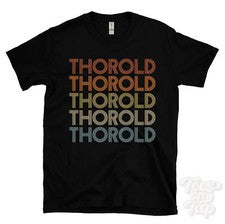 CAMISETA THOROLD ESTILO RETRO REPETIDO Hombre y Mujer Novedad Genial Nombre Regalo