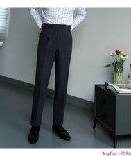 Pantalones informales de moda finos con hebilla París Nápoles cintura alta Gurkha para hombre