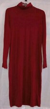 Vestido Pullover Mujer Cuello Tortuga Rojo Largo Ajustado Talla XL