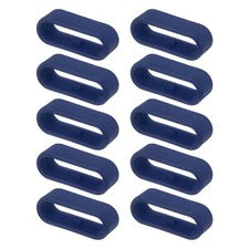 Anillos de sujeción de silicona con lazo de correa de reloj de 10 piezas para correa de 20 mm, azul medianoche