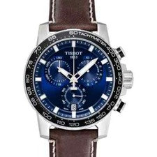Tissot Supersport Chrono Blue Dial Brown Leather Mens Watch T125.617.16.041.00