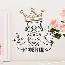 Pegatina decoración hogar día del padre material PVC línea negra arte corona diseño