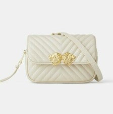 Bandolera Bolso Cinturón Zara Detalle Cabeza de León Leones Mujer Doble Mediano y Dorado NUEVO