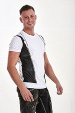 Hombre Cuello Redondo Moda Camiseta Slim Fit Blanco