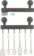 Soporte para Utensilios de Cocina, 1PC Estante para Utensilios Gris Oscuro con Ventosa, Autoadhesivo