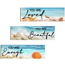 3 piezas letreros de decoración de sala de estar para colgantes de pared de playa de hogar dormitorio