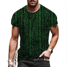 Camisetas Hombres Raya Verde Moda Gráfico Manga Corta Informal Camiseta Suave Tee