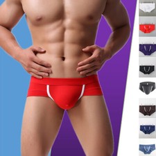 Ropa interior sexy para hombre Moda Bragas Modal Sólidas Bragas U-bulto Boxers Calzoncillos