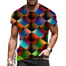 Camisetas Hombres Moda 3D Ilusión Óptica Gráfico Manga Corta Informal Novedad Camiseta
