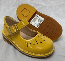 Clarks Niñas Hilado Salto Amarillo Charol Air Spring First Zapatos F/G