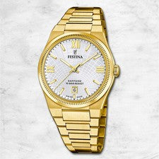 Reloj De Hombre Festina Swiss Made De Acero Inoxidable Dorado UF20057/1