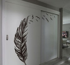 Calcomanía de pared de vinilo arte de pared pluma grande hágalo usted mismo decoración del hogar calcomanía de pared ALT