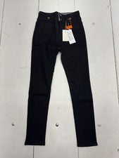 Pantalones de mezclilla de moda negros forrados de lana ajustados Jenas para hombre talla 29