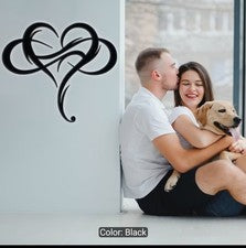 Decoración de pared Infinity Heart (negro) (TALLA 2ª imagen) arte metálico
