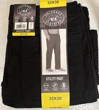 Pantalones de trabajo utilitarios Colorado Clothing para hombre sarga relajada negros talla 32X30