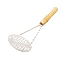 Práctico triturador de patatas con mango de madera para cocina puré de patatas herramienta de 5 piezas