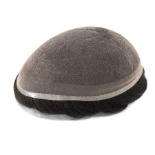 Sistema de reemplazo de cabello humano Toupee para hombre encaje francés negro peluca encaje dura