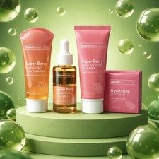 Global Beauty Care Super Berry Suero Exfoliante Facial Máscara Potenciadora Conjunto de Crema de Gelatina