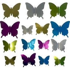 Pegatinas de pared con espejo mariposa calcomanías artísticas metálicas 3D decoración del hogar habitación regalo