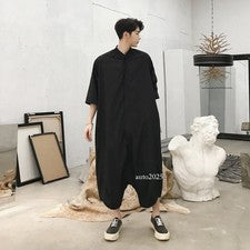 Pantalones siameses sueltos de moda para hombre Pantalones harén holgados Monos de verano informales
