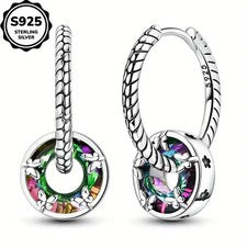 ✨ Pendientes de plata S925 para mujer 🦋 Joyería mariposa criolla cristal colorido 🌈