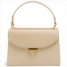 Moda LOVE MOSCHINO Bolso de Mano con Logo y Cremallera Mujer Marfil en Ecopiel