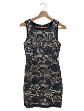 H&M Spitzenkleid Damen Elegant Schwarz Größe 34 Spitze Polyester